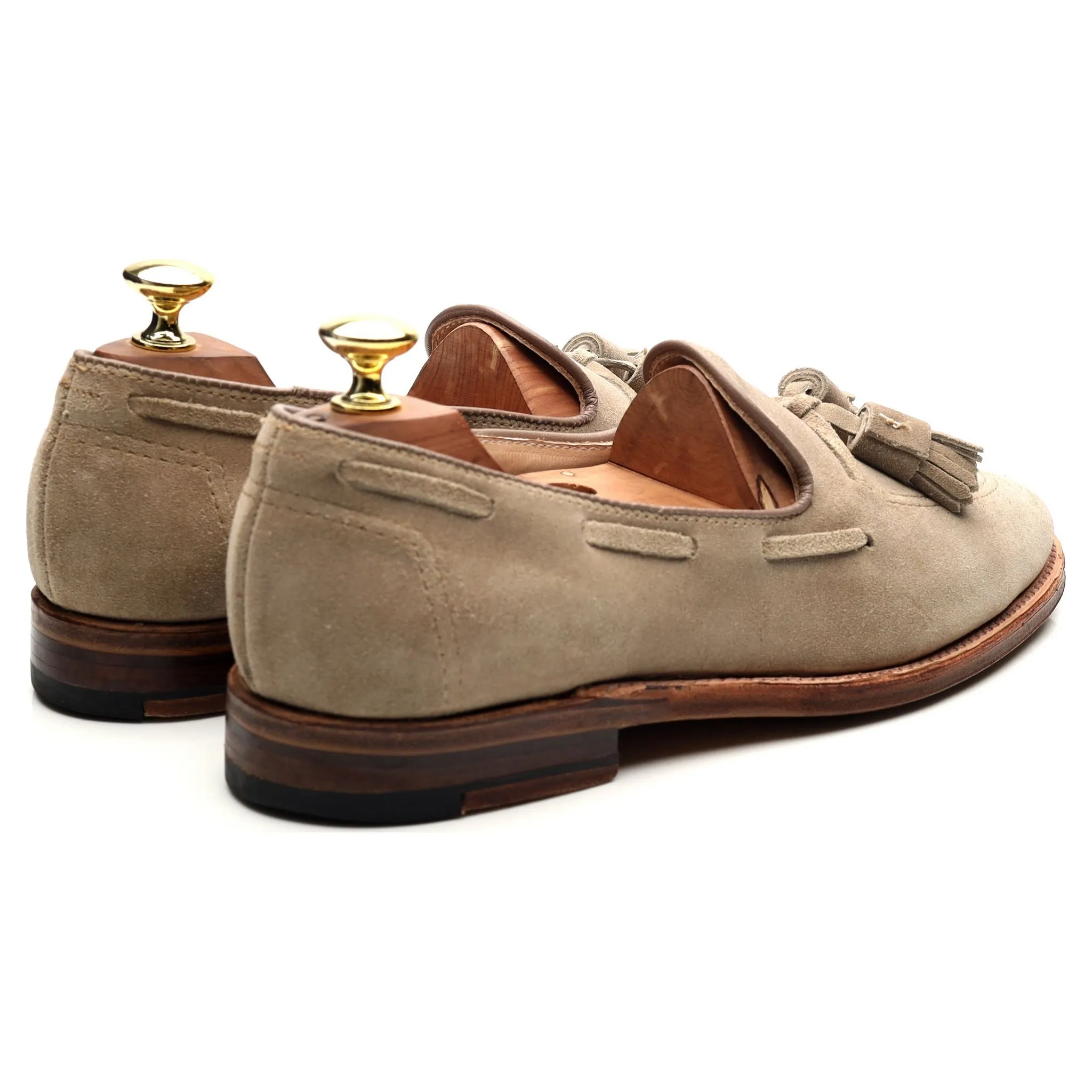 'D1121' Beige Suede Tassel Loafers UK 7 US 7.5 D