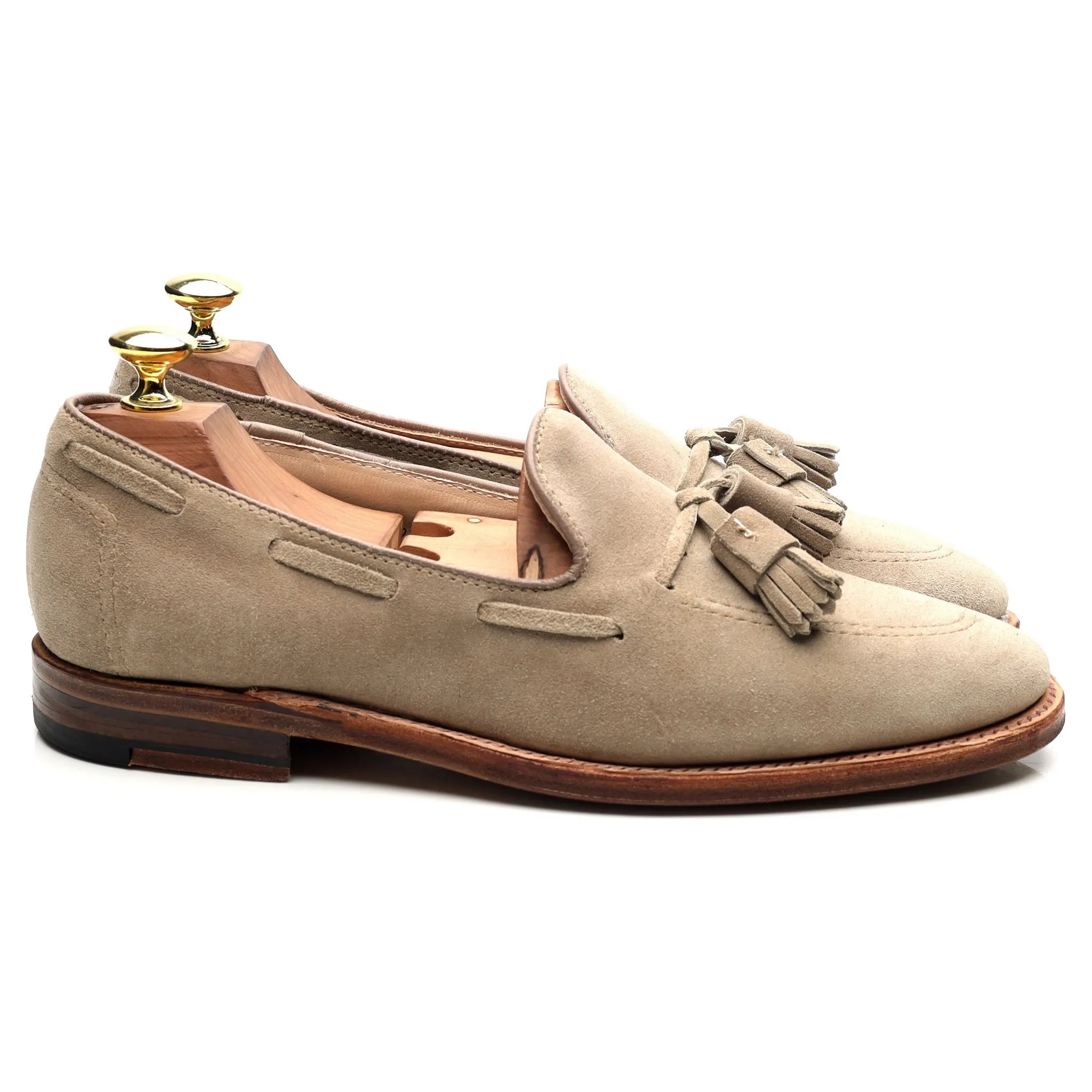 'D1121' Beige Suede Tassel Loafers UK 7 US 7.5 D