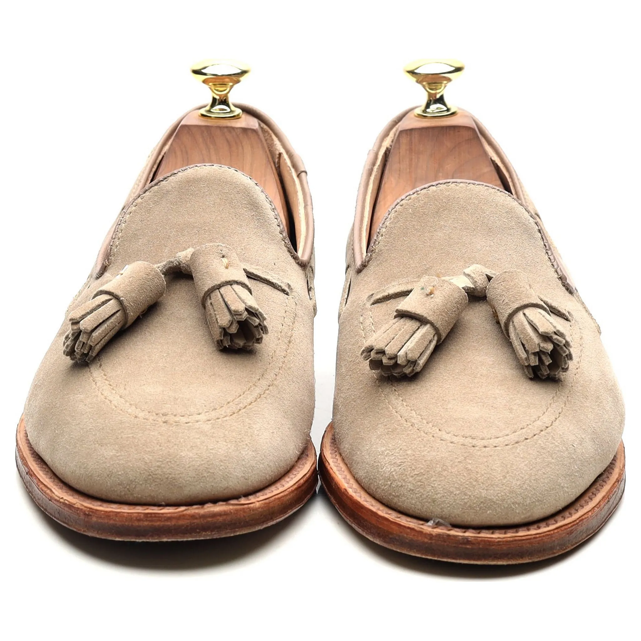 'D1121' Beige Suede Tassel Loafers UK 7 US 7.5 D