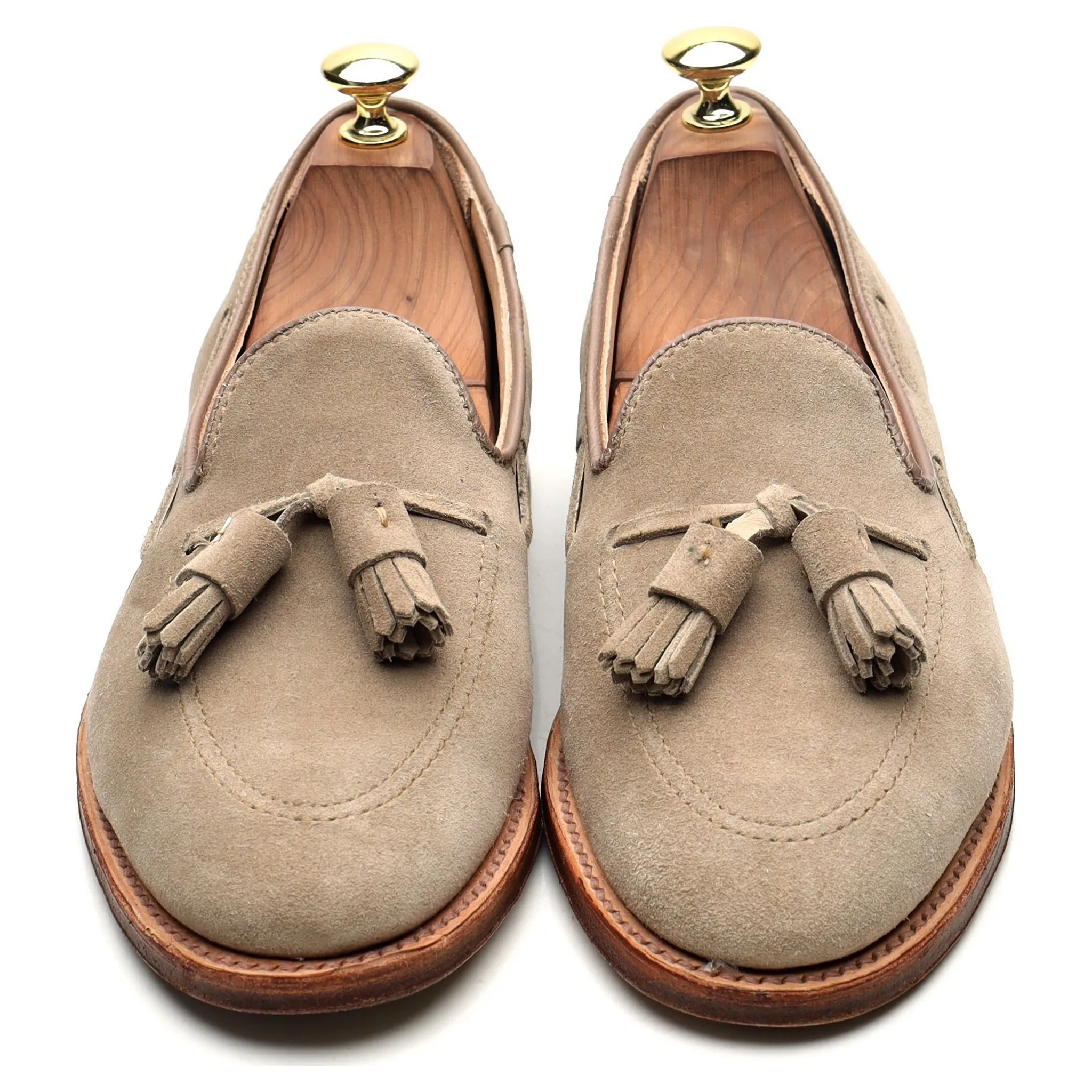 'D1121' Beige Suede Tassel Loafers UK 7 US 7.5 D