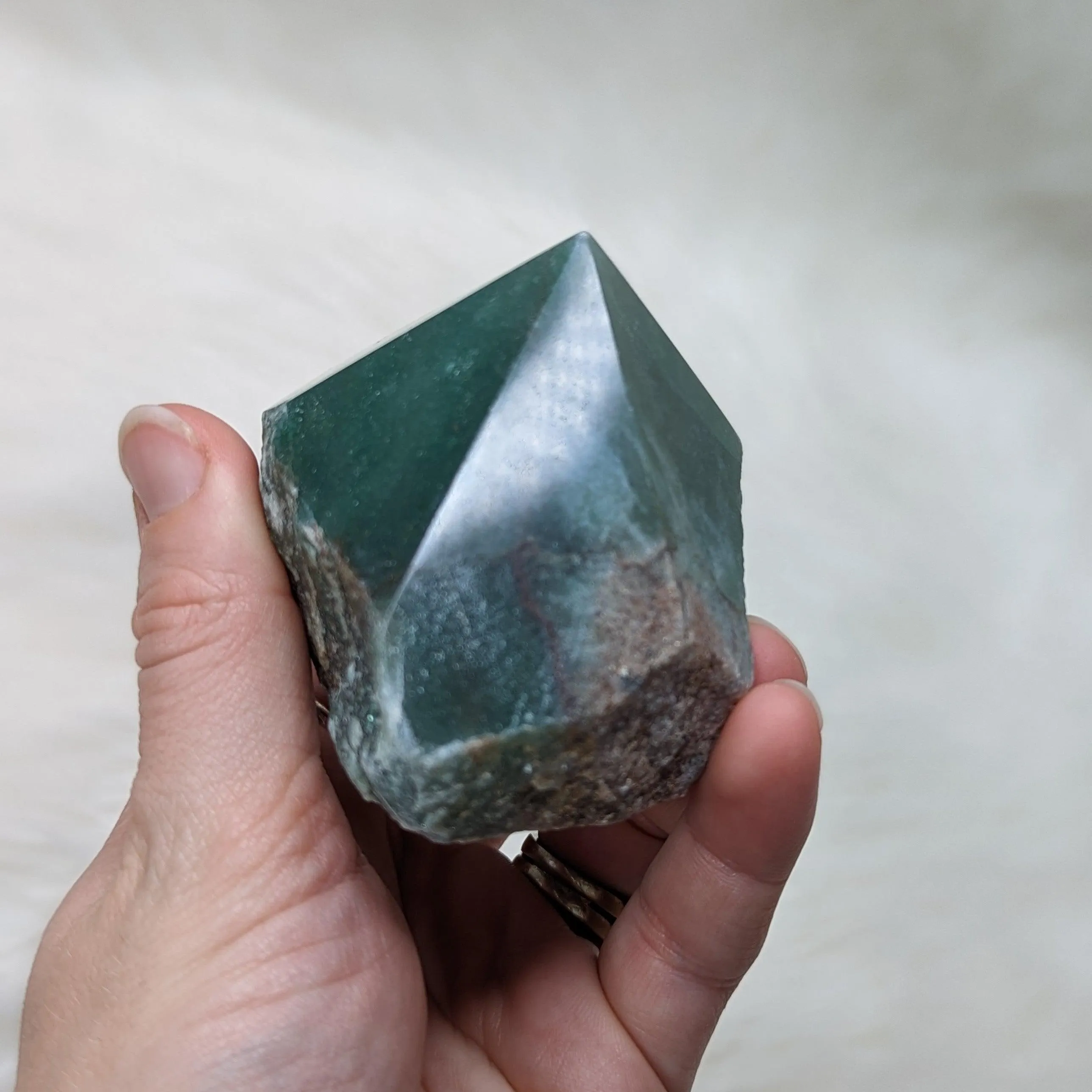 Dark Green Aventurine Polished Generator Point #1