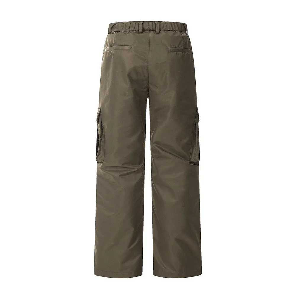 Double Knee Pleated Loose Cargo Pants