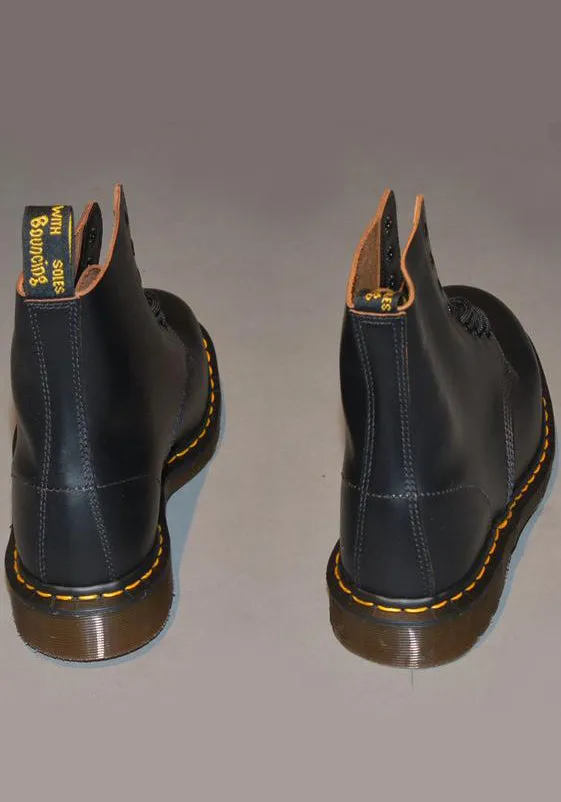 DR. MARTENS VINTAGE 1460 LEATHER BOOTS BLACK QUILON MADE IN ENGLAND