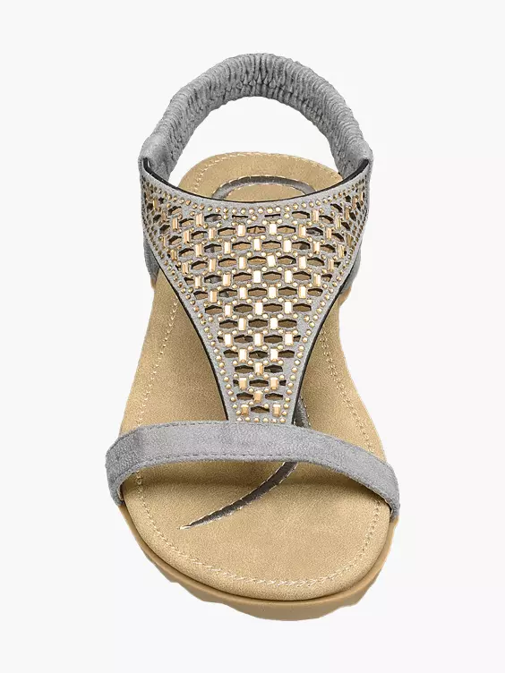 Easy Street  Ladies Grey Faux Suede Sandals