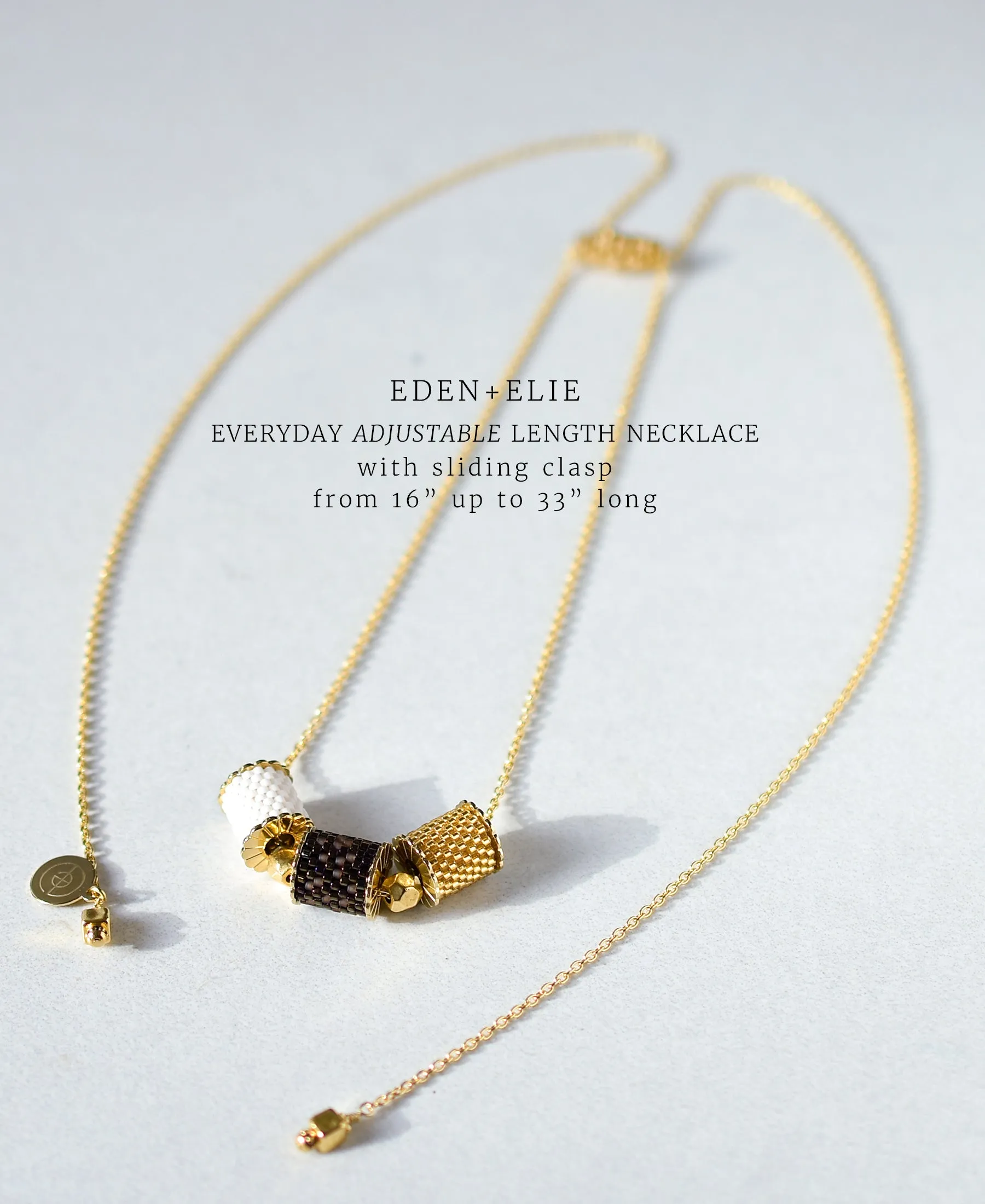 EDEN + ELIE Everyday adjustable length necklace - cabernet red