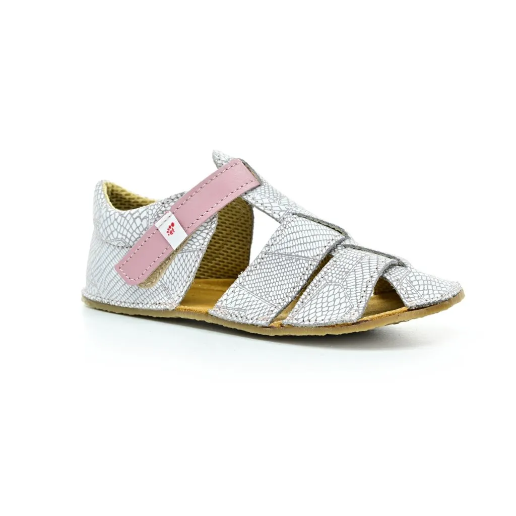 Ef Sam White-pink patterned barefoot sandals