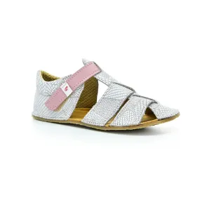 Ef Sam White-pink patterned barefoot sandals