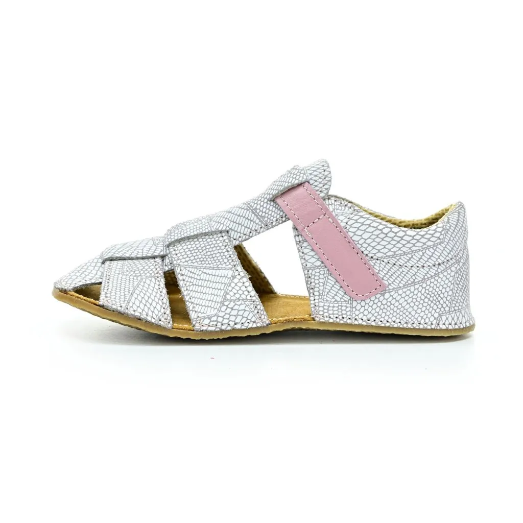 Ef Sam White-pink patterned barefoot sandals