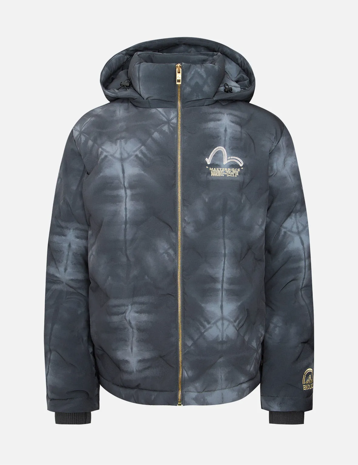 Embossed Graphics Tie Dye Print Down Jacket