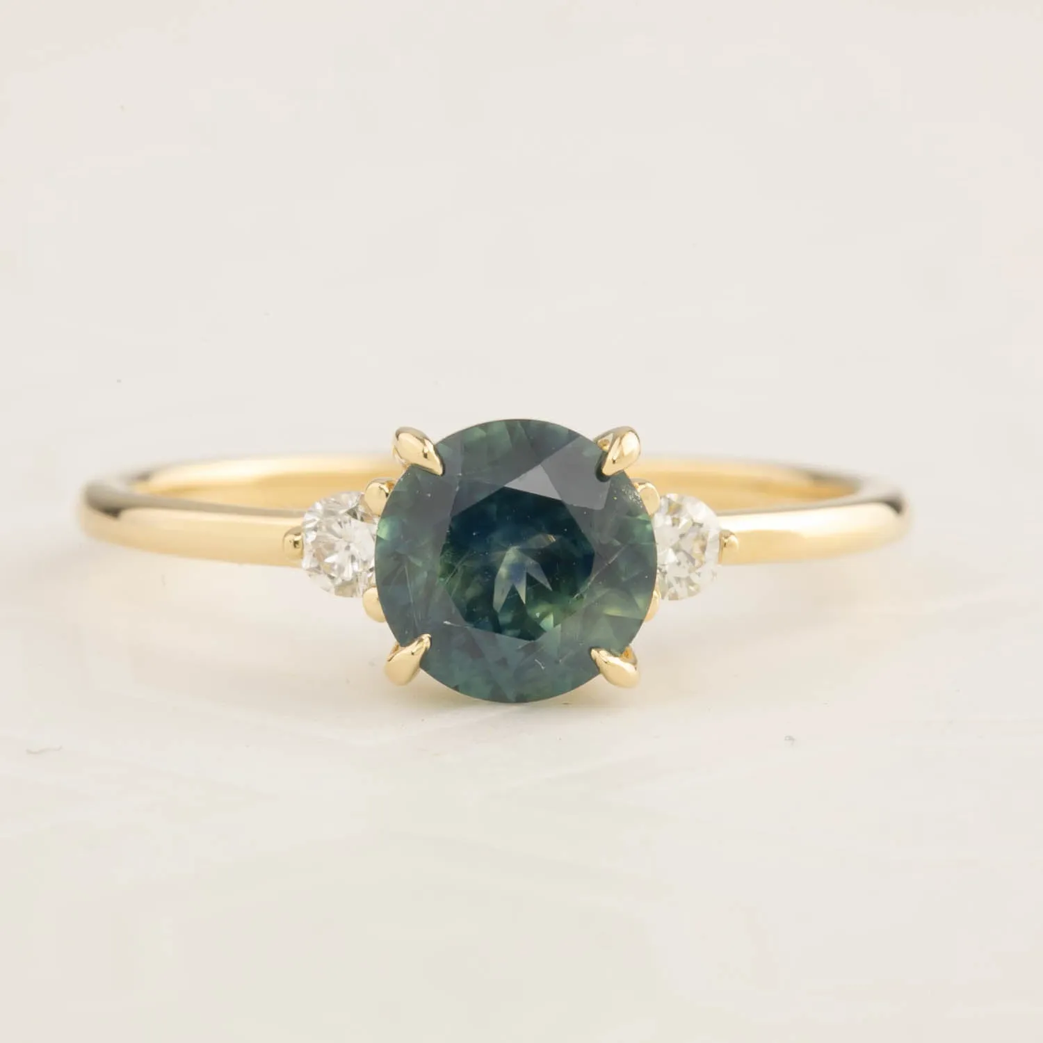 Emilie Ring - 1.31ct Blue-Green Montana Sapphire (One of a kind)