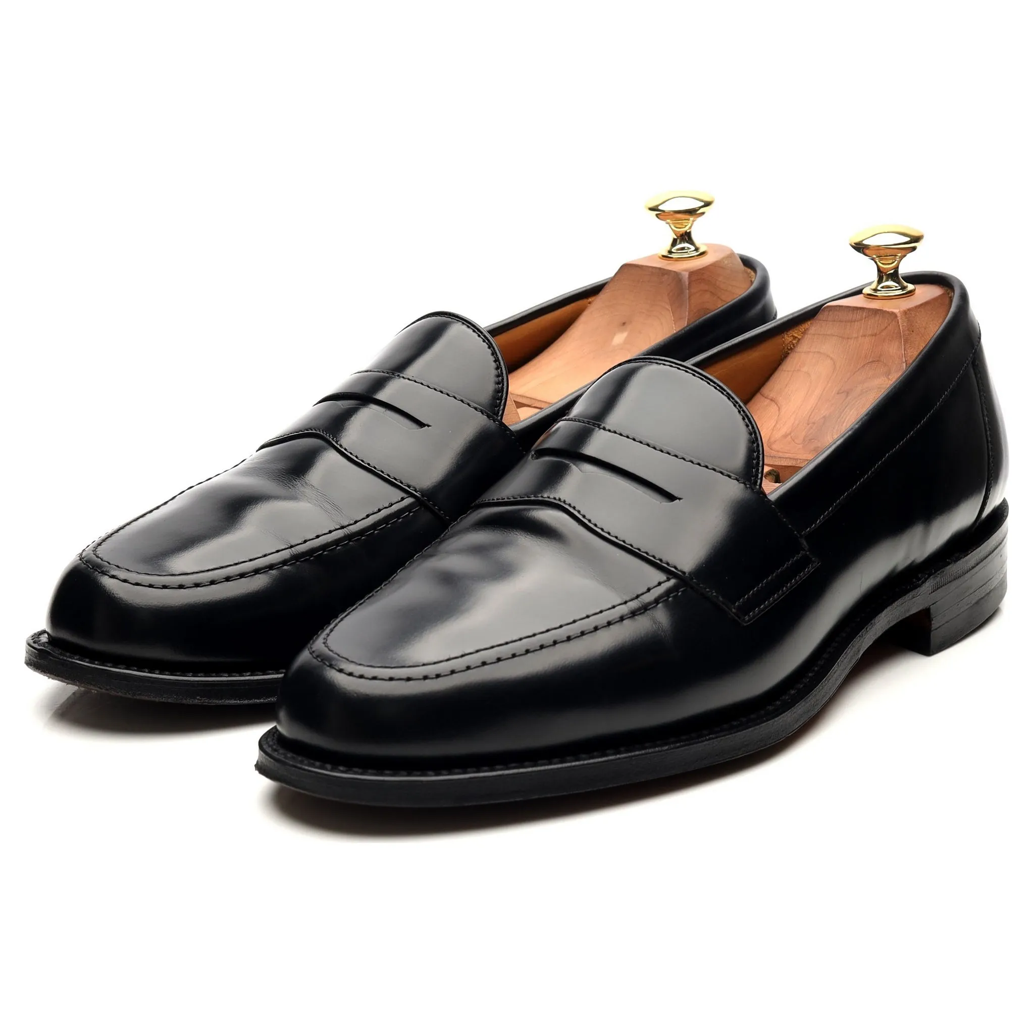 'Eton' Black Leather Loafers UK 9 F