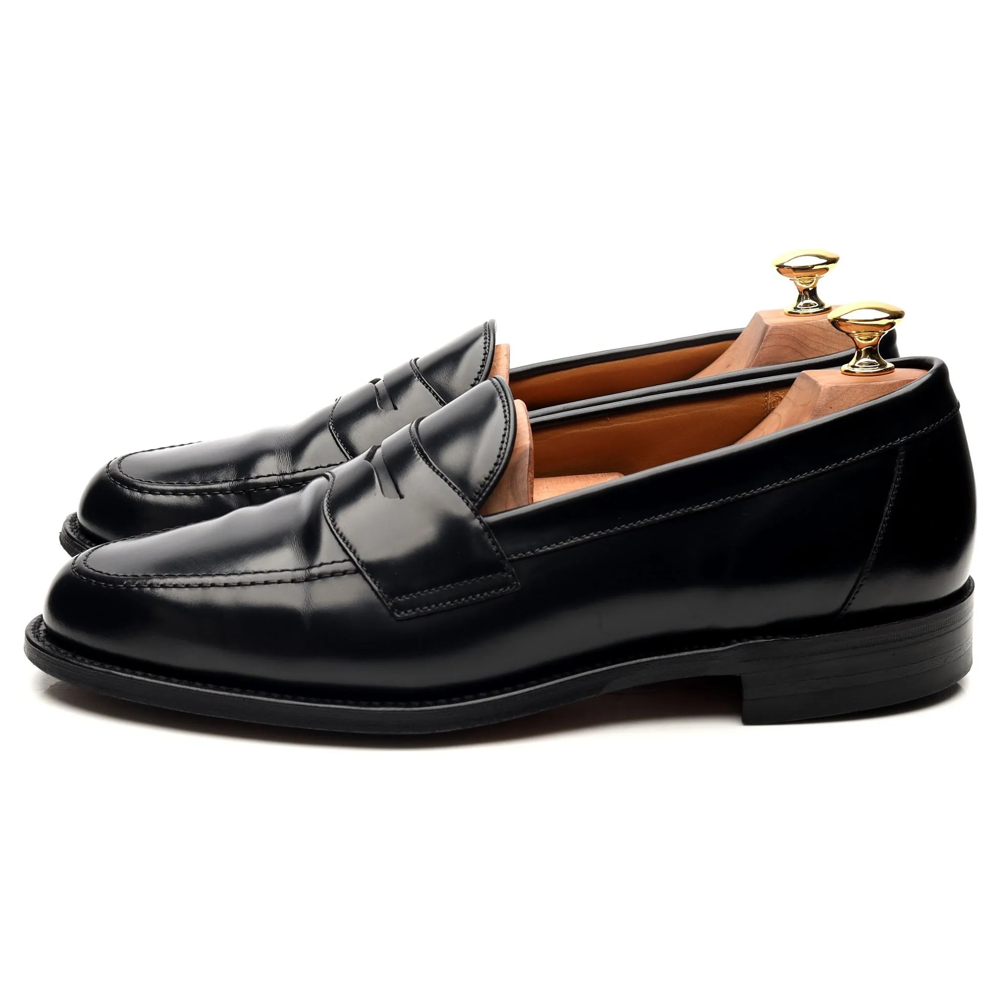 'Eton' Black Leather Loafers UK 9 F