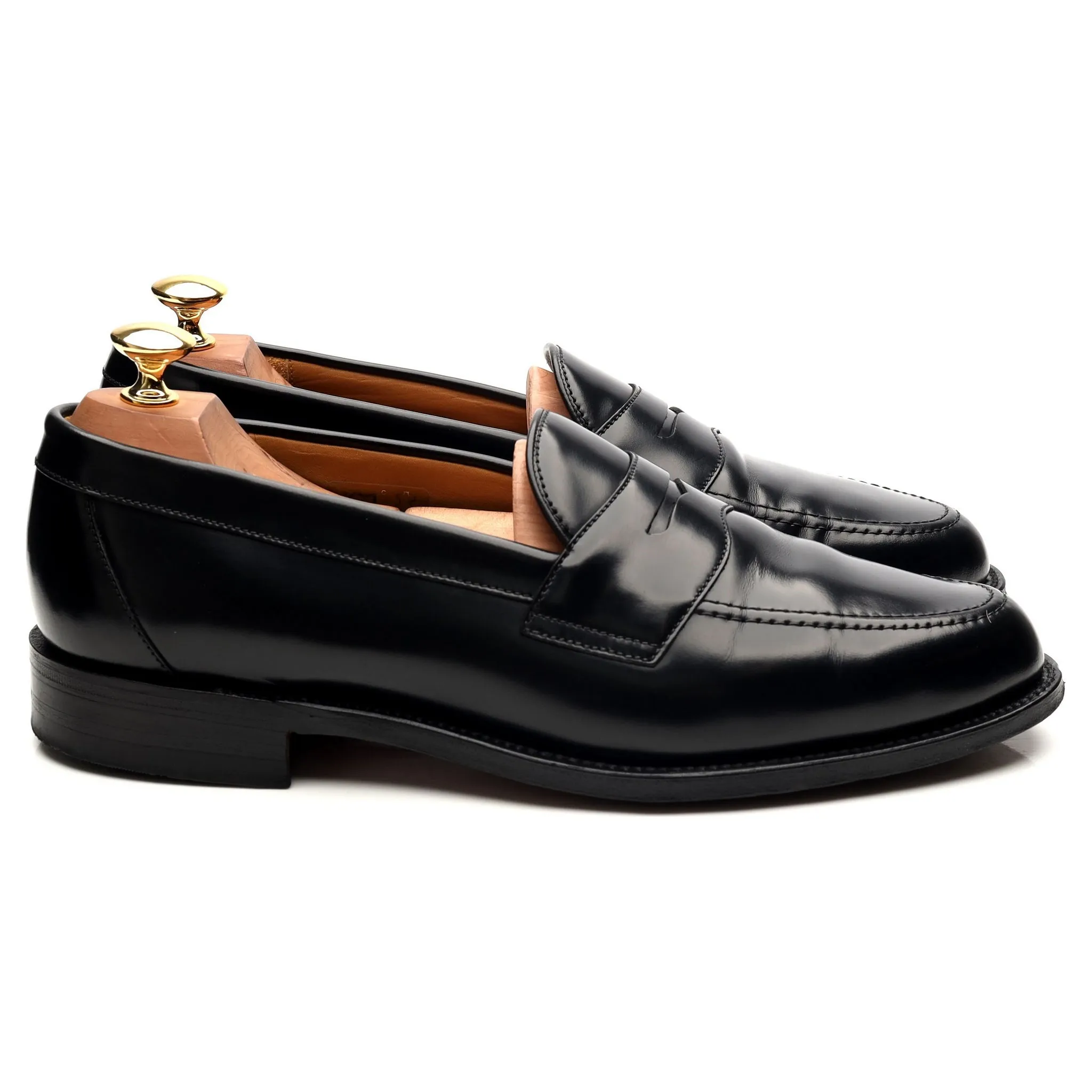 'Eton' Black Leather Loafers UK 9 F