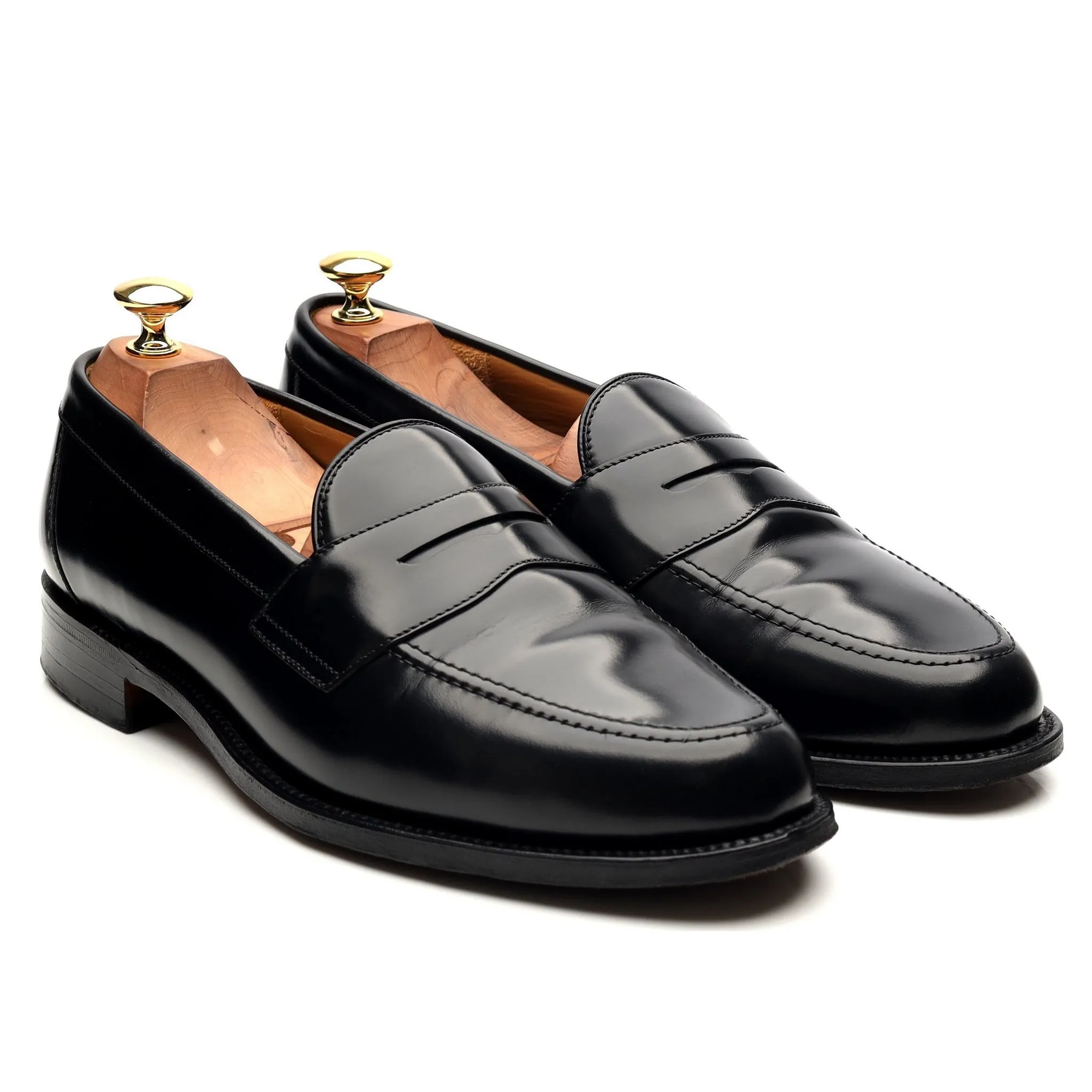 'Eton' Black Leather Loafers UK 9 F