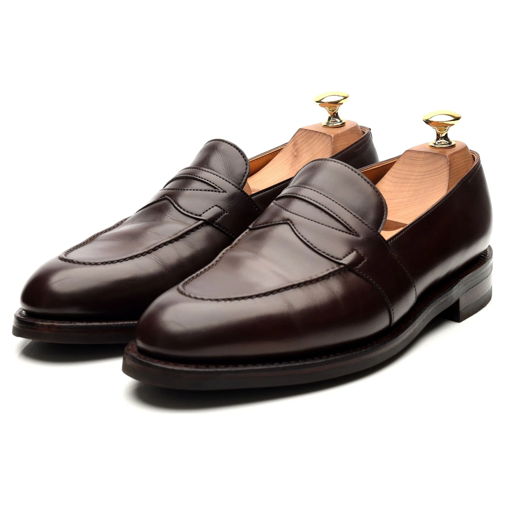 'Fencote' Dark Brown Leather Loafers UK 6.5 E