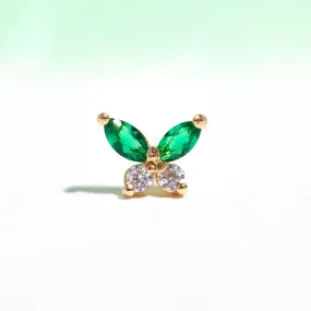 Fine Green Goddess Butterfly Stud