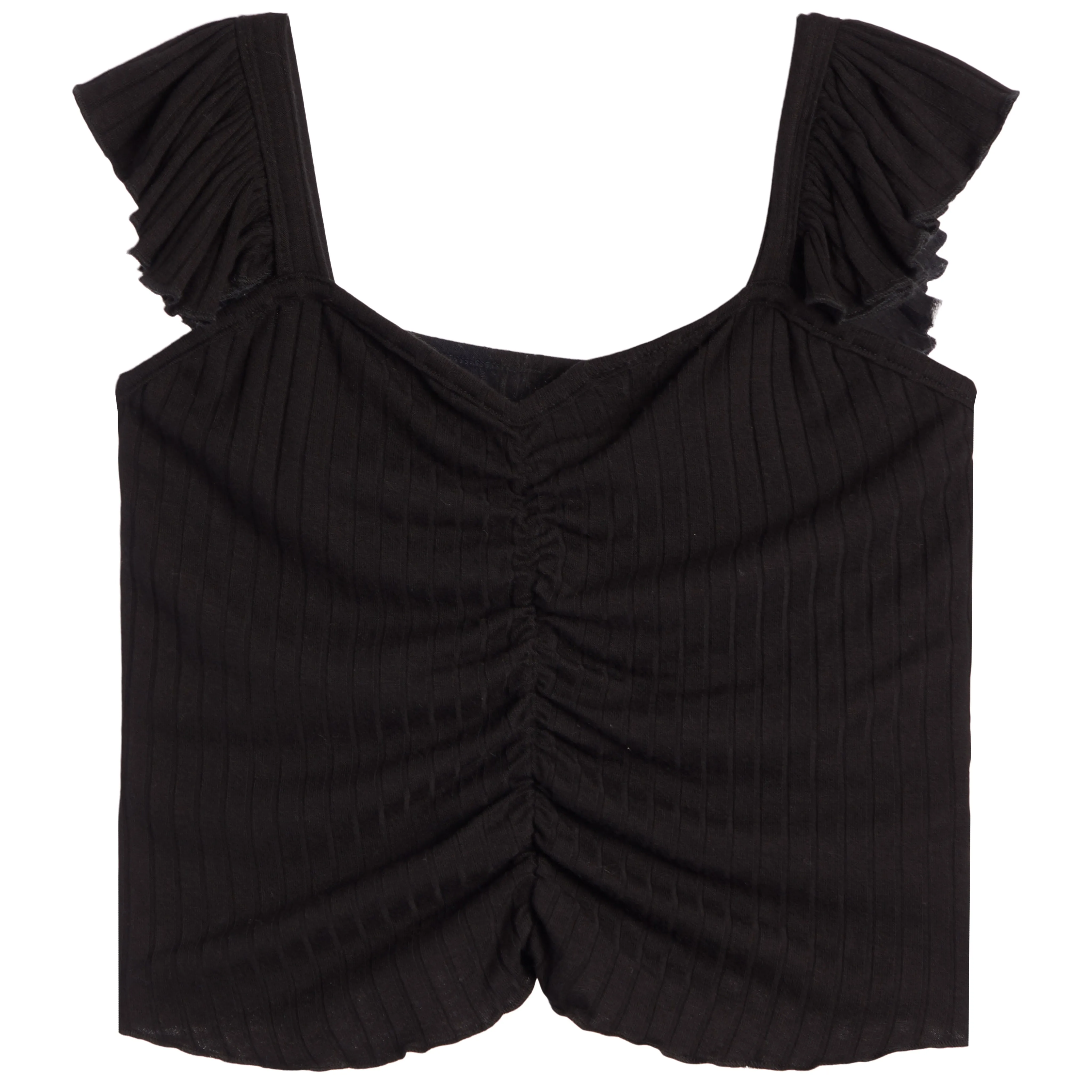 Flutter Sleeve Rib Tank