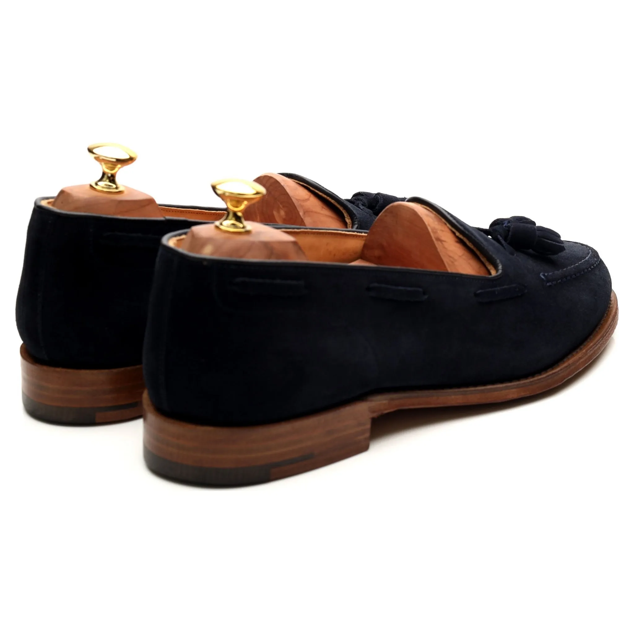 'Fosbury' Navy Blue Suede Tassel Loafers UK 10 F