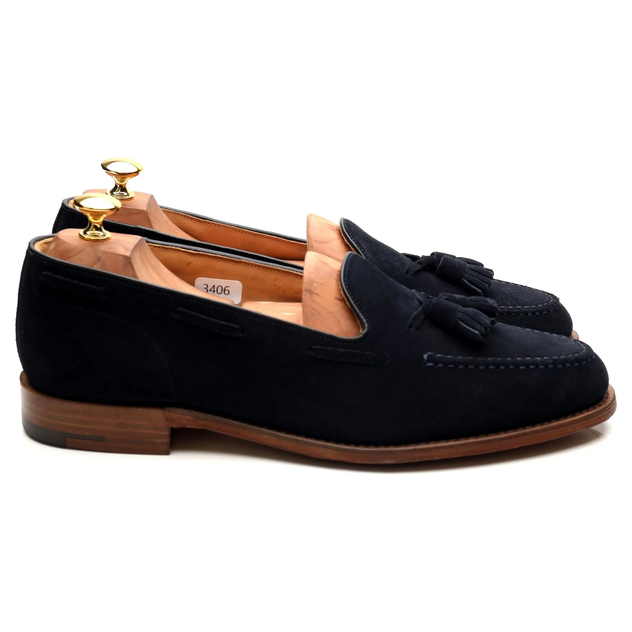 'Fosbury' Navy Blue Suede Tassel Loafers UK 10 F