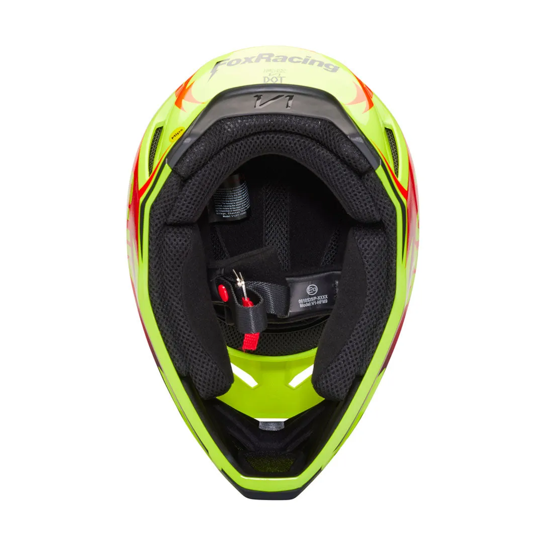 Fox - V1 Statk Yellow/Red Helmet