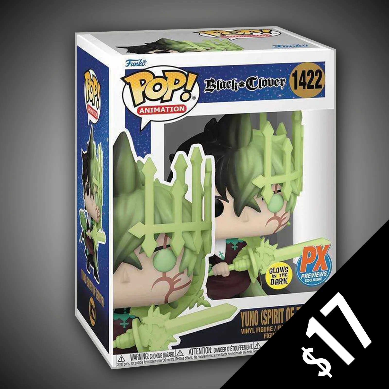 Funko Pop! Black Clover: Yuno (Spirit of Zephyr) #1422 (PX - GITD)