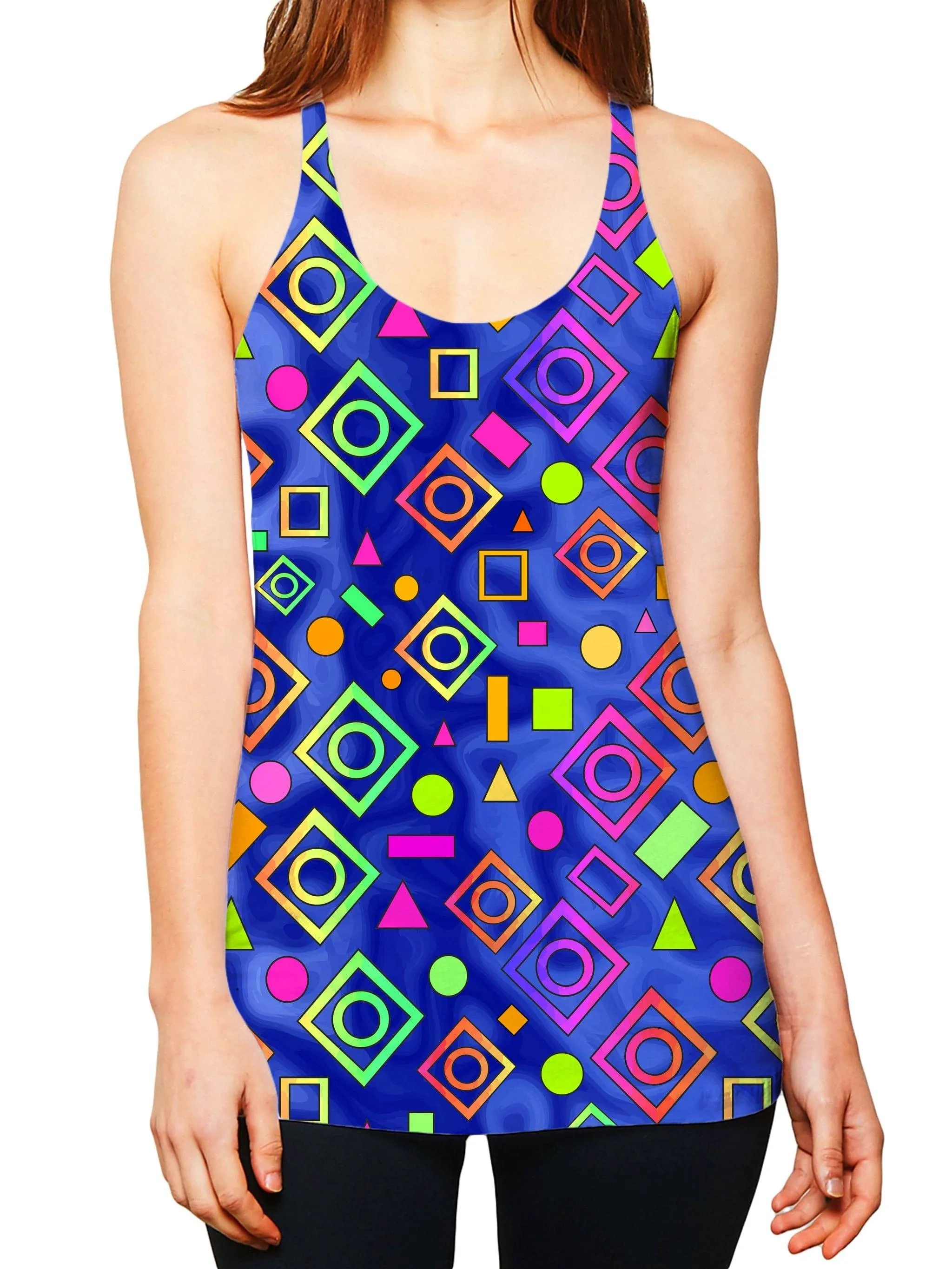 Geometric On Blue Women's Tank