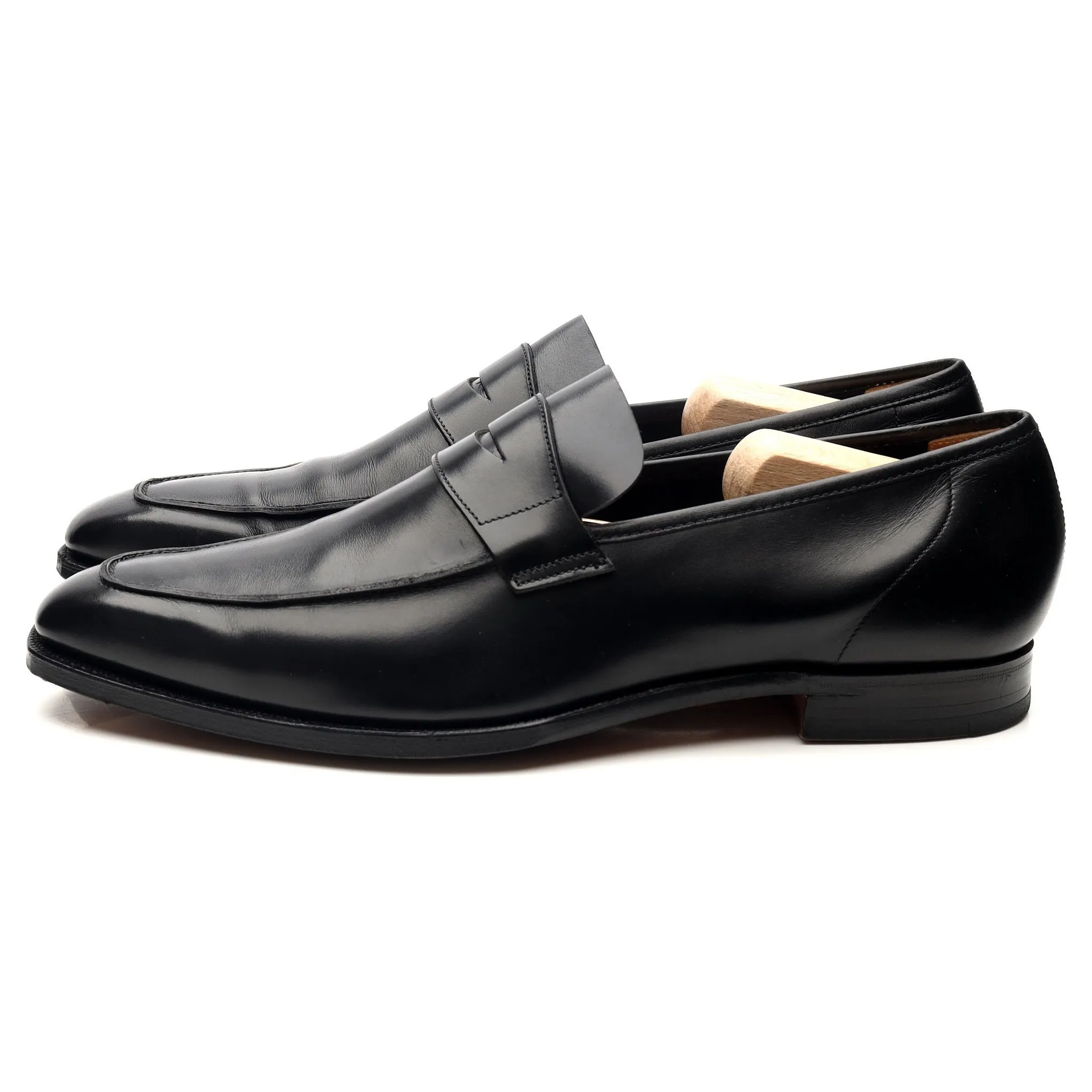 'George' Black Leather Loafers UK 9.5 E