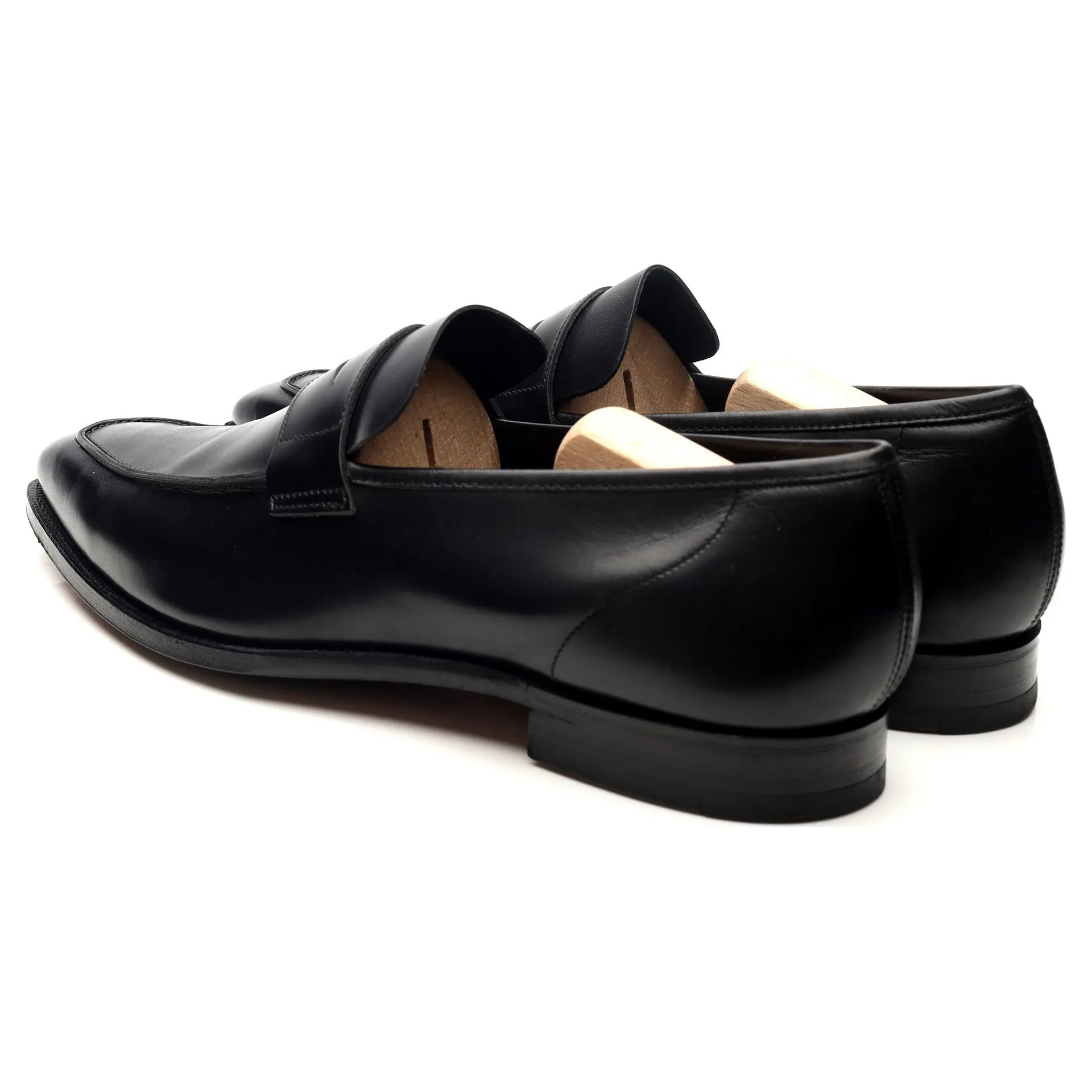 'George' Black Leather Loafers UK 9.5 E