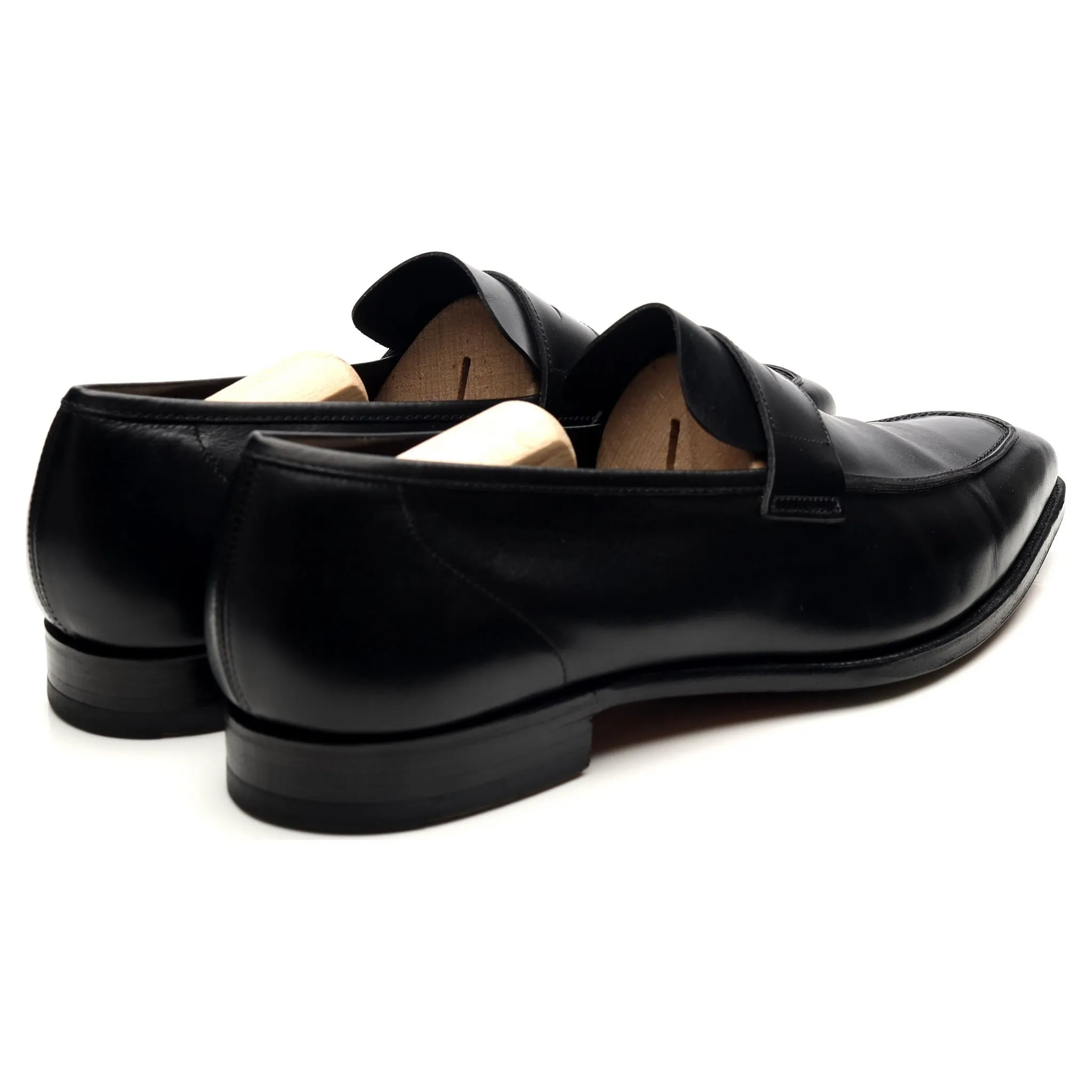 'George' Black Leather Loafers UK 9.5 E