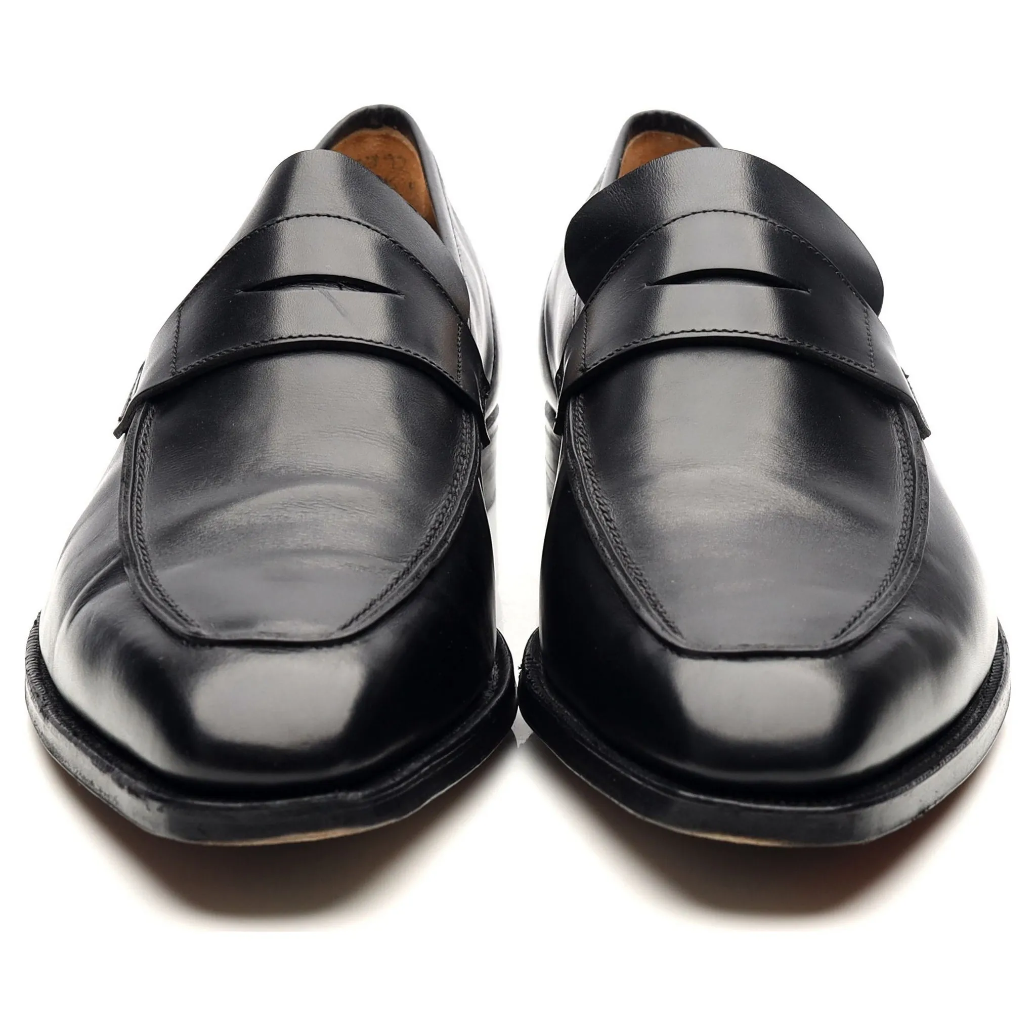 'George' Black Leather Loafers UK 9.5 E