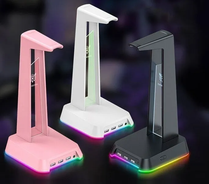 GG Pink Black White RGB USB Headset Stand ON941