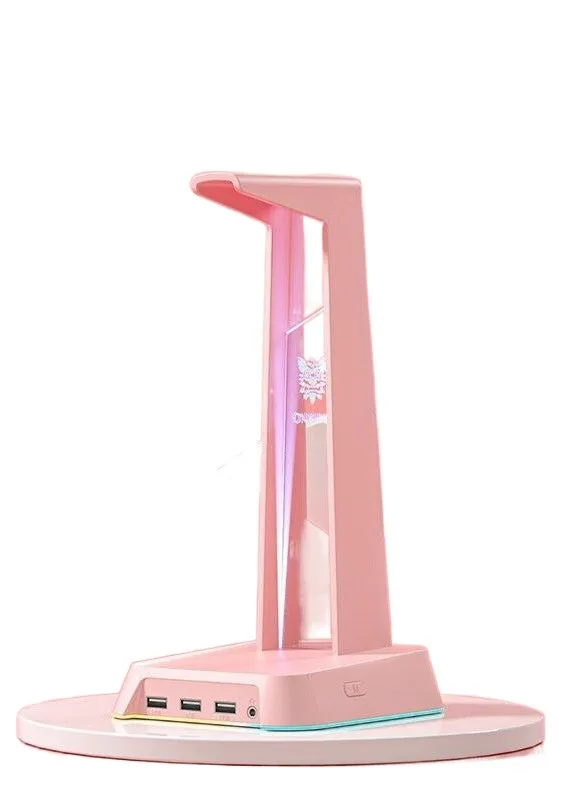 GG Pink Black White RGB USB Headset Stand ON941