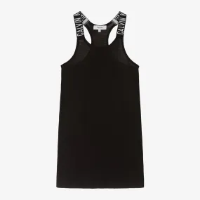 Girls Black Cotton Jersey Tank Dress