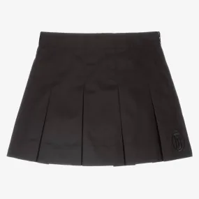 Girls Black Monogram Skirt