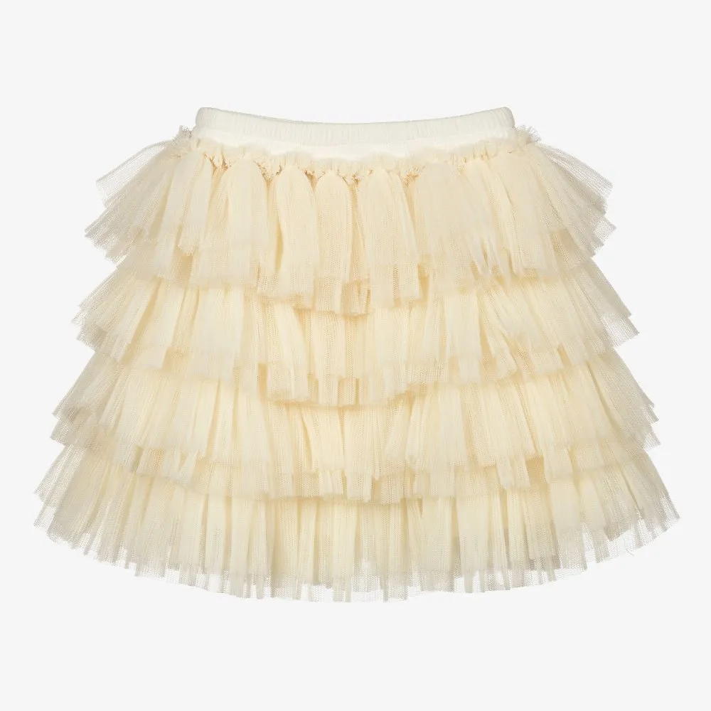 Girls Ivory Tulle Skirt