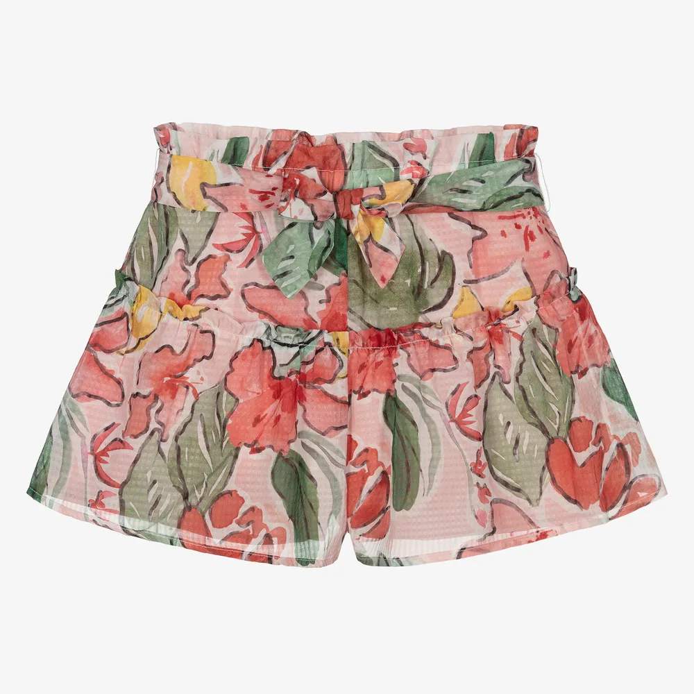 Girls Pink Floral Shorts