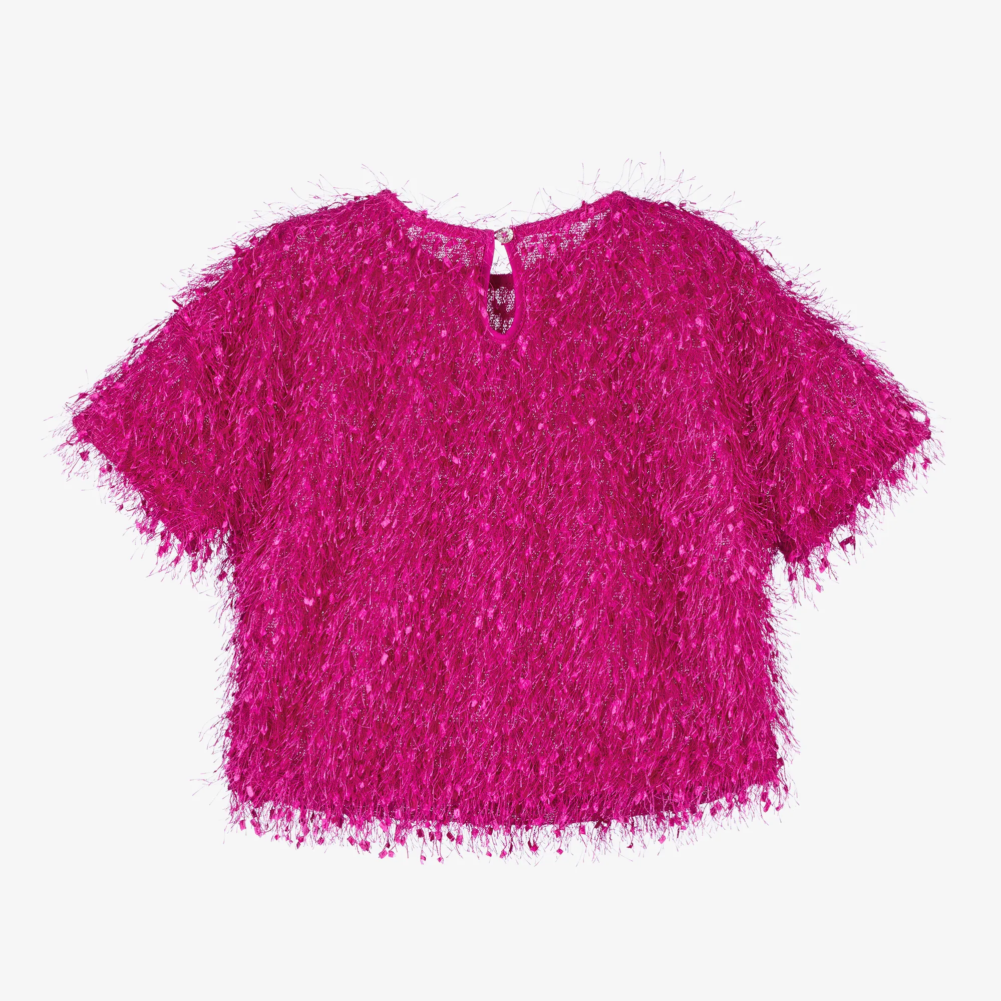 Girls Pink Fluffy Top 