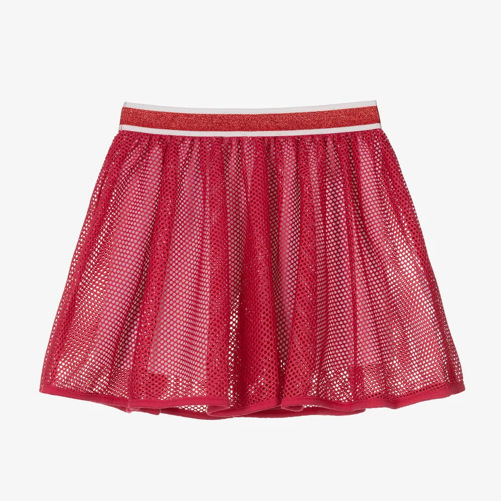 Girls Pink Mesh Skirt