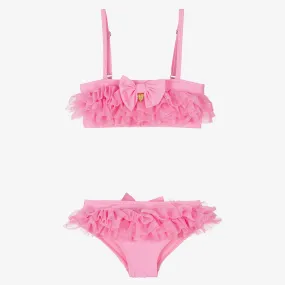 Girls Pink Tulle Frills Bikini