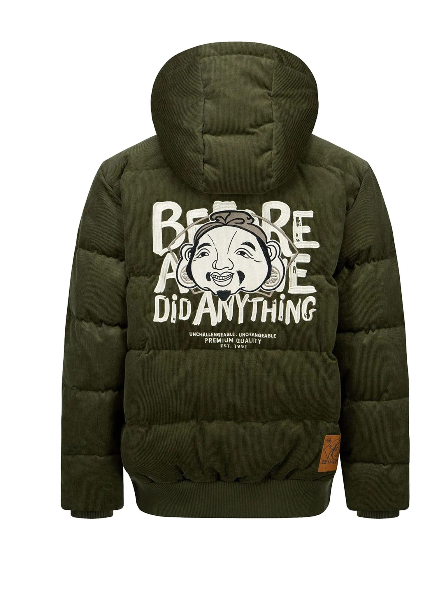 Godhead Embroidery Corduroy Down Jacket