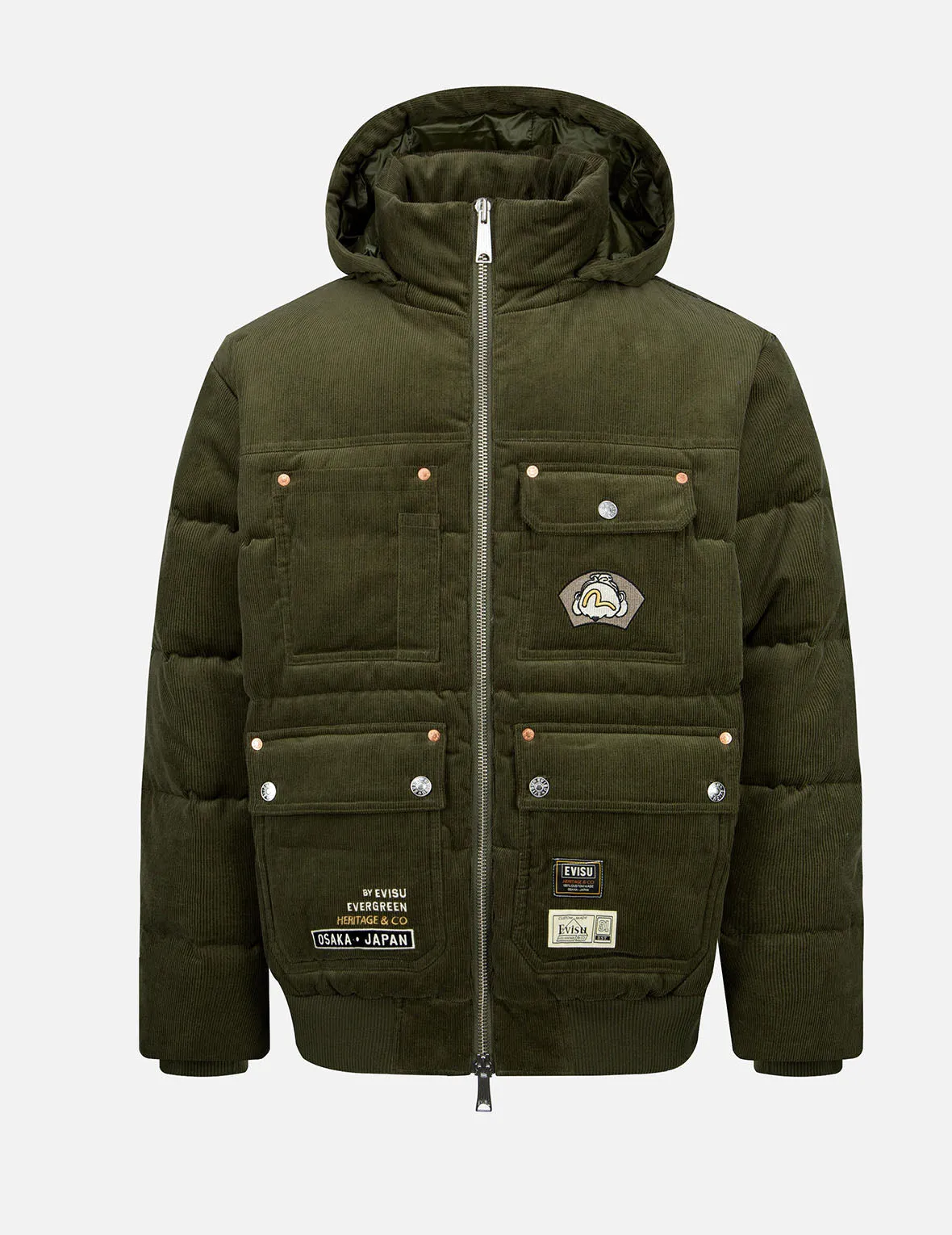 Godhead Embroidery Corduroy Down Jacket