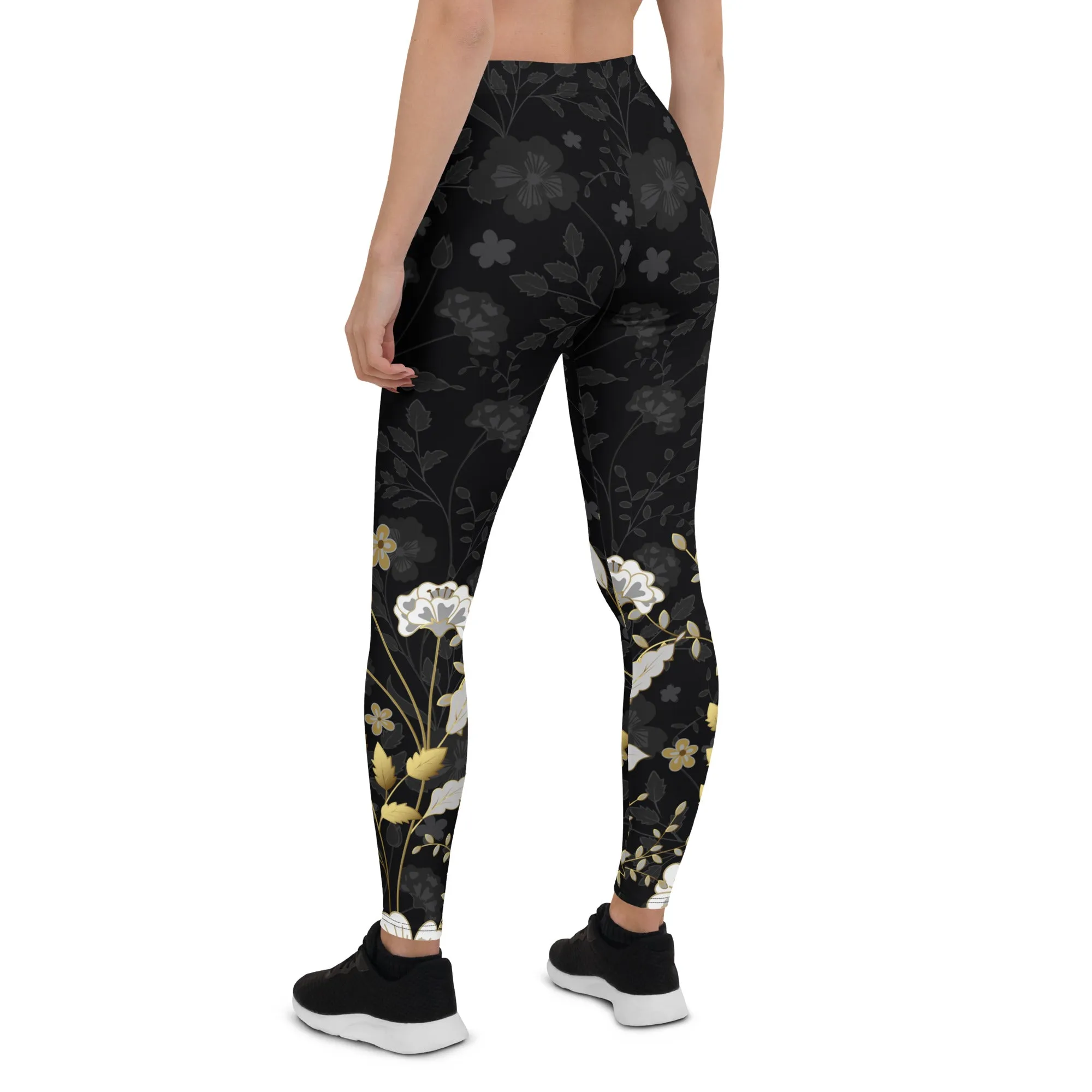 Golden Floral Leggings