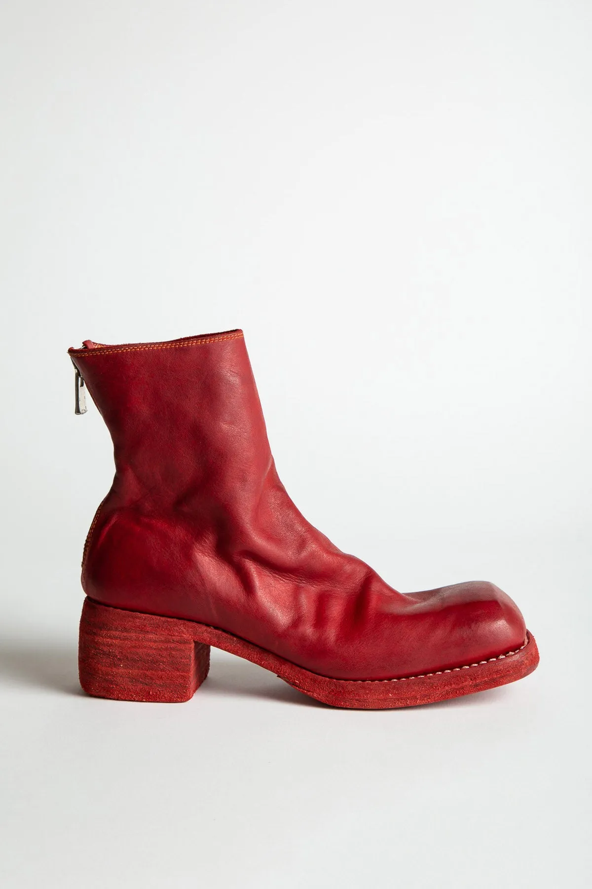 GUIDI | SQUARE TOE BACK ZIP BOOTS