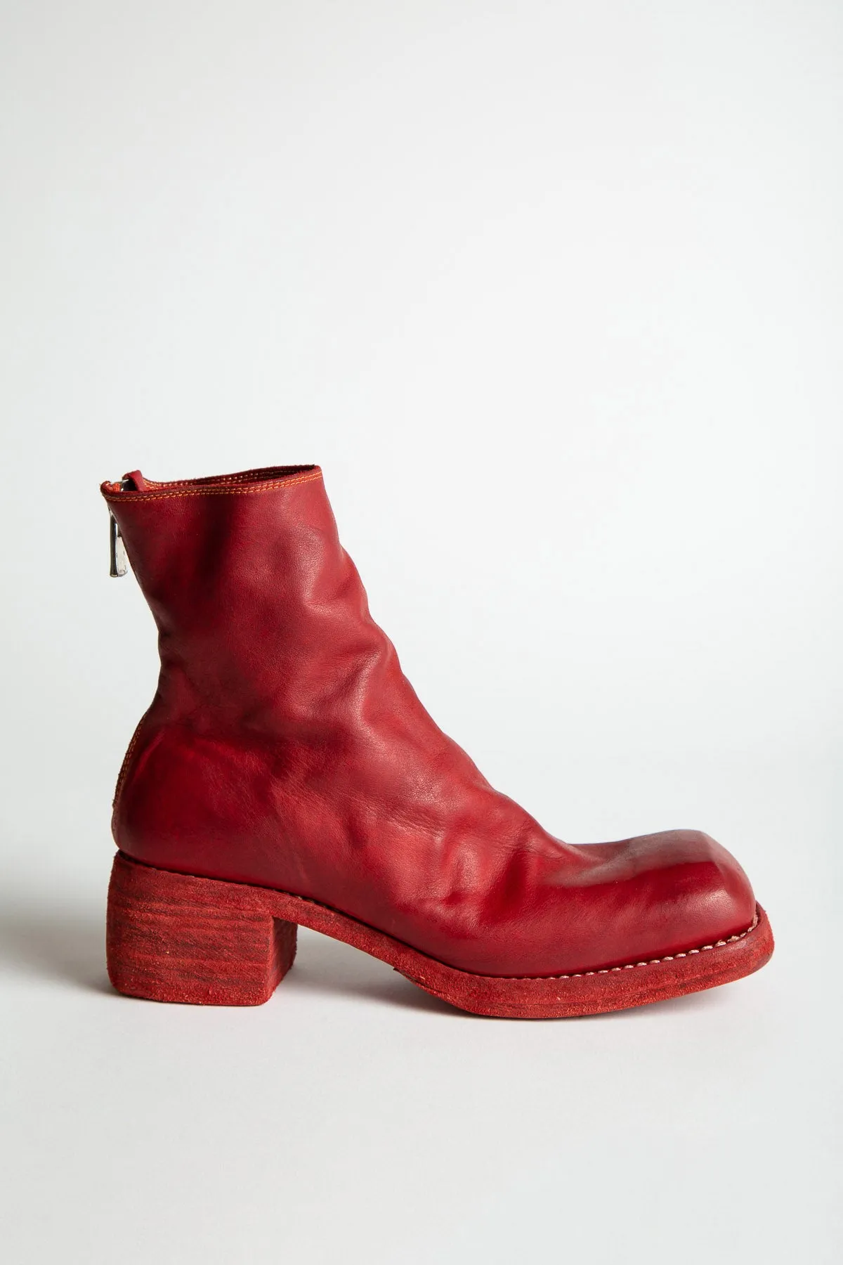 GUIDI | SQUARE TOE BACK ZIP BOOTS