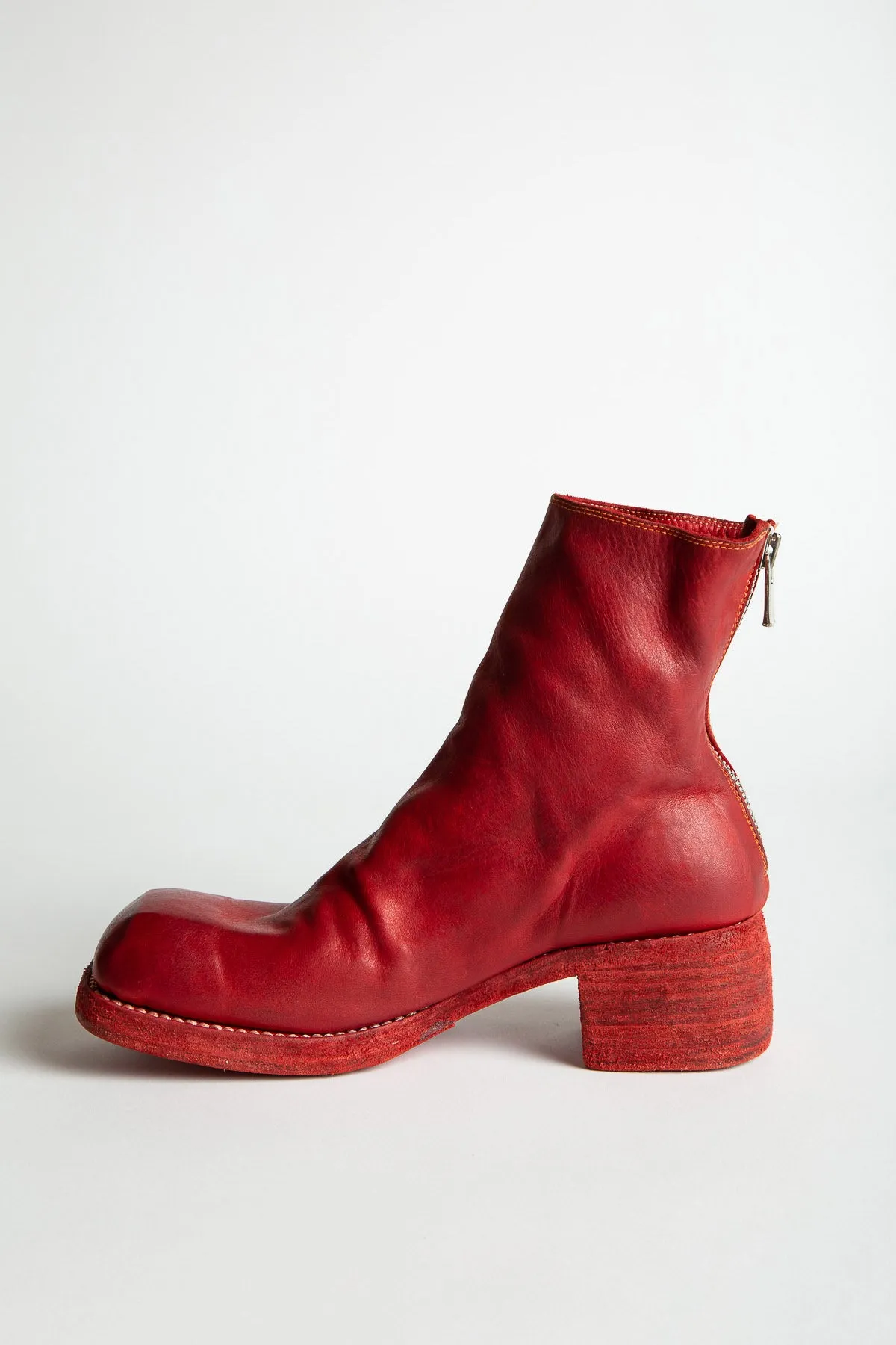 GUIDI | SQUARE TOE BACK ZIP BOOTS