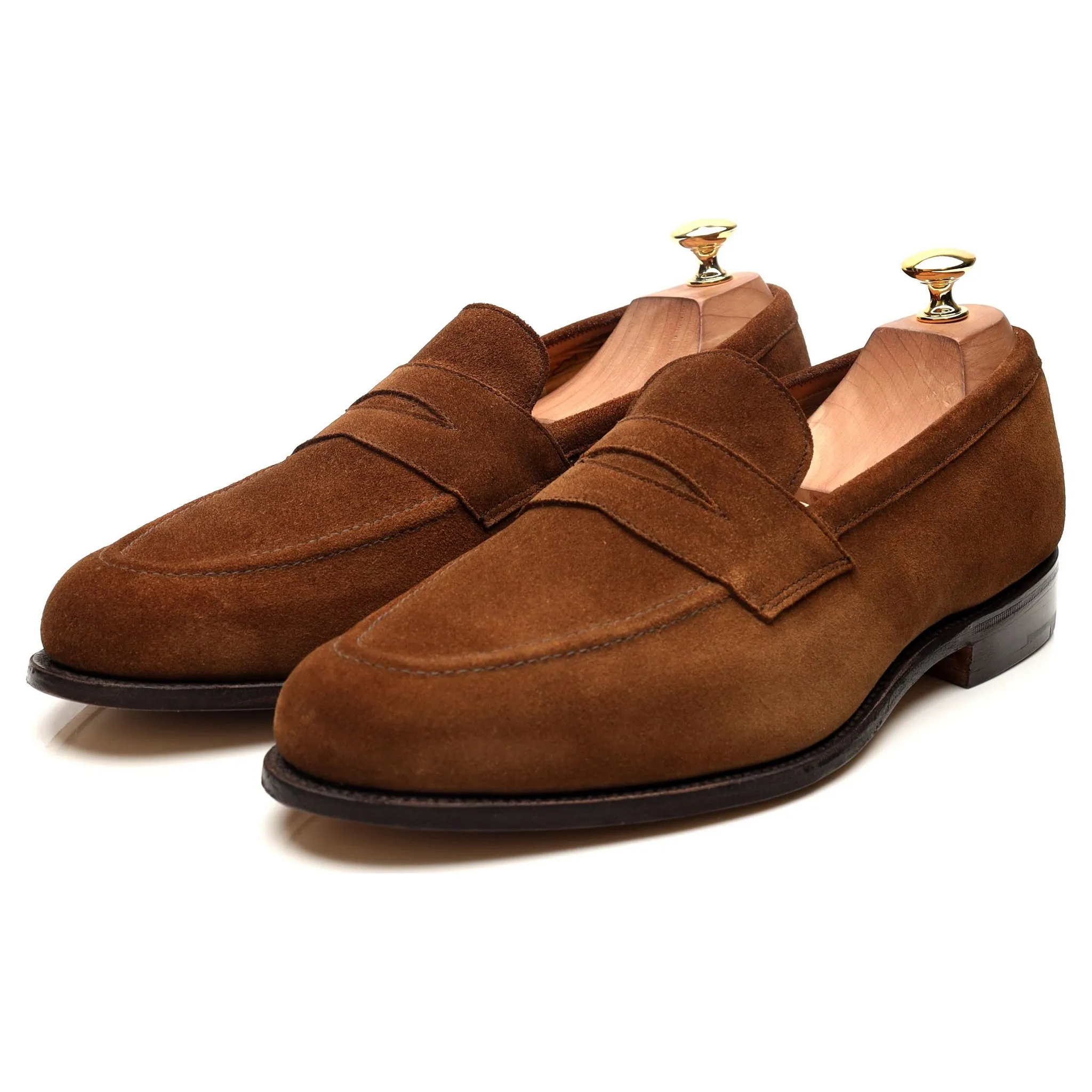 'Harvard' Tan Brown Suede Loafers UK 10.5