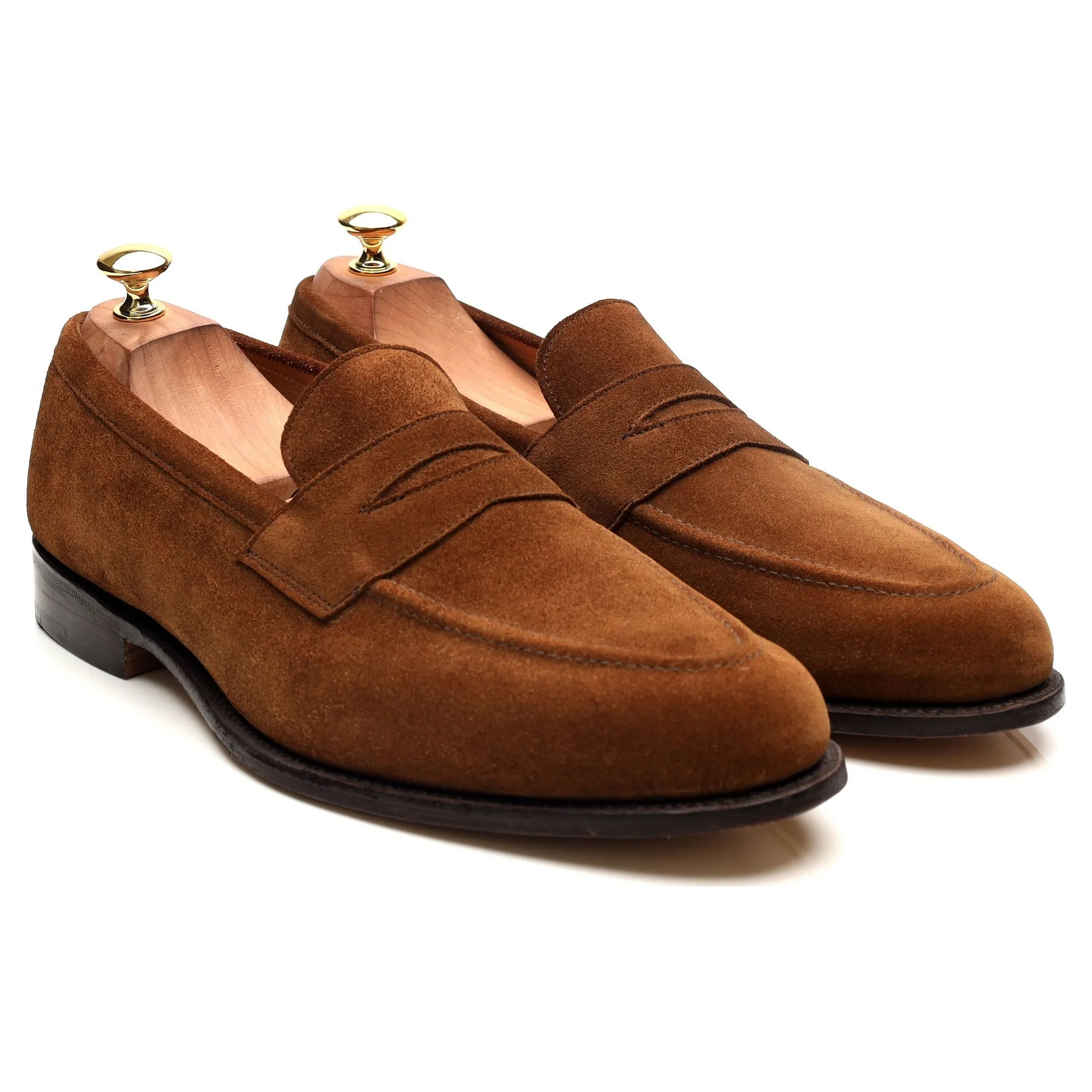 'Harvard' Tan Brown Suede Loafers UK 10.5