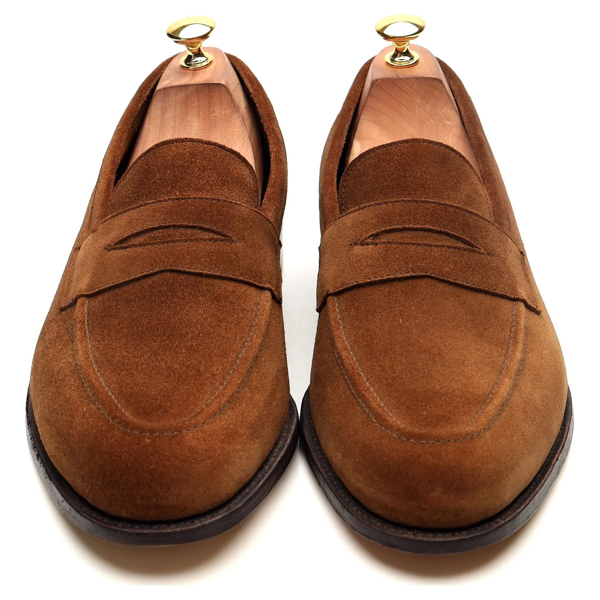 'Harvard' Tan Brown Suede Loafers UK 10.5