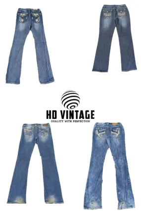 HD303 Ladies Y2K Embelished Flared Jeans - 19