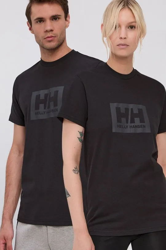 Helly Hansen cotton t-shirt TOKYO black color with a print 53285